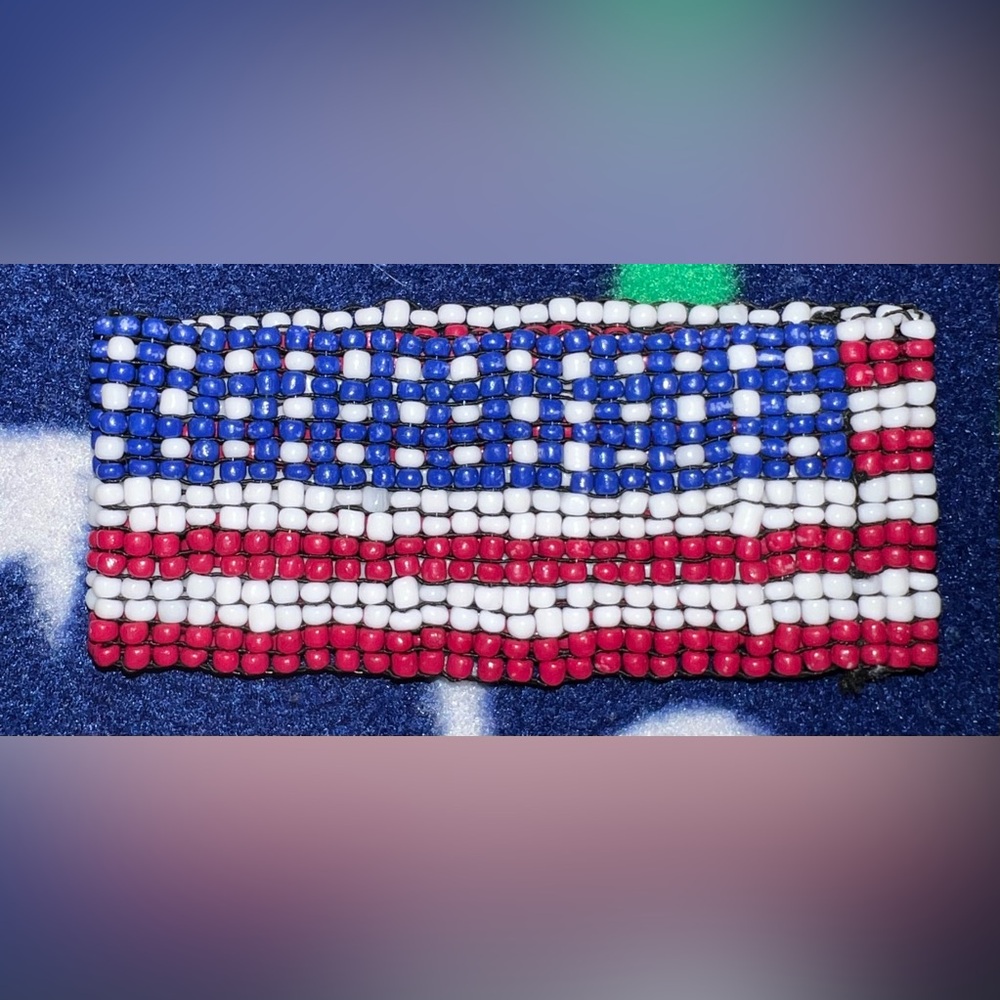American flag beaded bracelet.